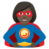 🦸🏿‍♀️ woman superhero: dark skin tone display on JoyPixels